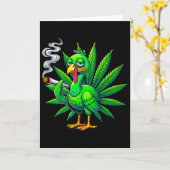 Smoke Joint Turkey Funny Thanksgiving Tee 1  カード (黄色い花)