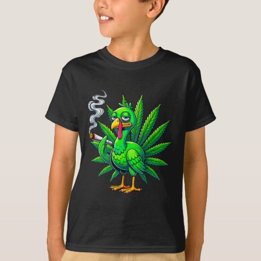 Smoke Joint Turkey Funny Thanksgiving Tee 1  Tシャツ (正面)