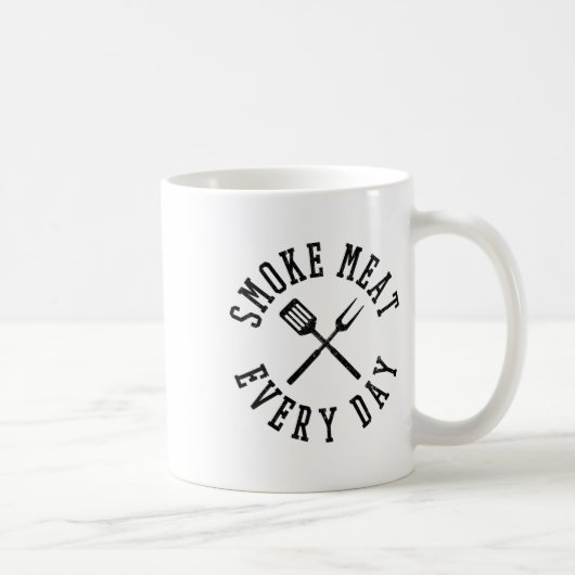 Smoke Meat Everyday Shirt - おもしろい Bbq Grilling Gif コーヒーマグカップ (右)