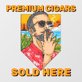 Smoke Shop Premium Cigars Sold Here広告 ウィンドウサイン (シート)