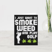Smoke Weed Play Golf Golfing Thc Golfer Stoner  カード (正面)