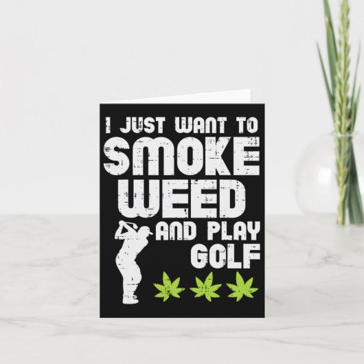 Smoke Weed Play Golf Golfing Thc Golfer Stoner  カード (正面)