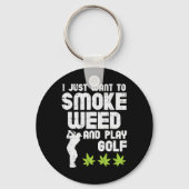 Smoke Weed Play Golf Golfing Thc Golfer Stoner  キーホルダー (正面)