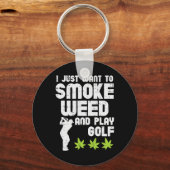 Smoke Weed Play Golf Golfing Thc Golfer Stoner  キーホルダー (正面)