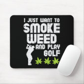 Smoke Weed Play Golf Golfing Thc Golfer Stoner マウスパッド (マウス)