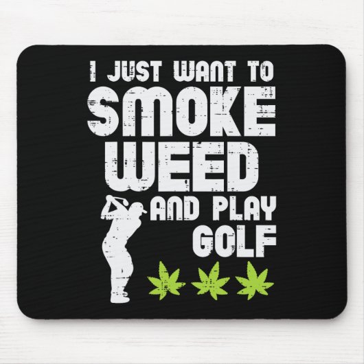 Smoke Weed Play Golf Golfing Thc Golfer Stoner マウスパッド (正面)