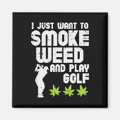 Smoke Weed Play Golf Golfing Thc Golfer Stoner  マグネット (正面)