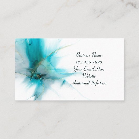 Smokeyティール（緑がかった色）標準、3.5インチx 2.0インチ名刺 名刺 (裏面)