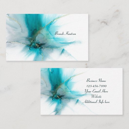 Smokeyティール(緑がかった色)標準、3.5インチx 2.0インチ名刺 名刺 (正面/裏面)