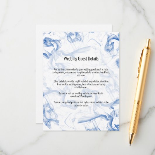 Smokey Blue Mistの詳細結婚エンクロージャカード エンクロージャーカード (正面/裏面インサイチュ)