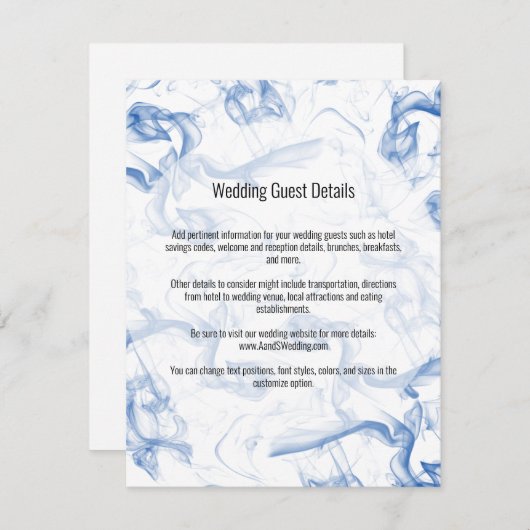 Smokey Blue Mistの詳細結婚エンクロージャカード エンクロージャーカード (正面/裏面)