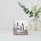 Smokey Marble LASH ARTISTビジネスカードテンプレート スクエア名刺 (スタンド正面)