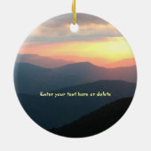 Smokiesの日没: Mtnsはカスタマイズ呼んでいます セラミックオーナメント (裏面)