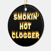 Smokin熱いCloggerのダンス セラミックオーナメント (左)