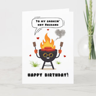 Smokin' hot Husband Birthday Card サンキューカード