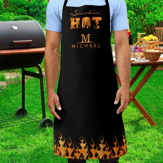 SMOKIN HOT MONOGRAM名BBQ Smoker エプロン