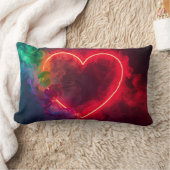 Smokin' Red Hot Valentine Hearts on a Throw Pillow ランバークッション (ブランケット)