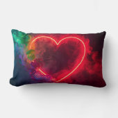 Smokin' Red Hot Valentine Hearts on a Throw Pillow ランバークッション (正面)