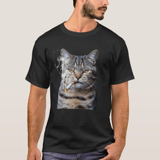 Smoking Cat Cigarette Kitty Meme Generation Z Anim Tシャツ (正面)