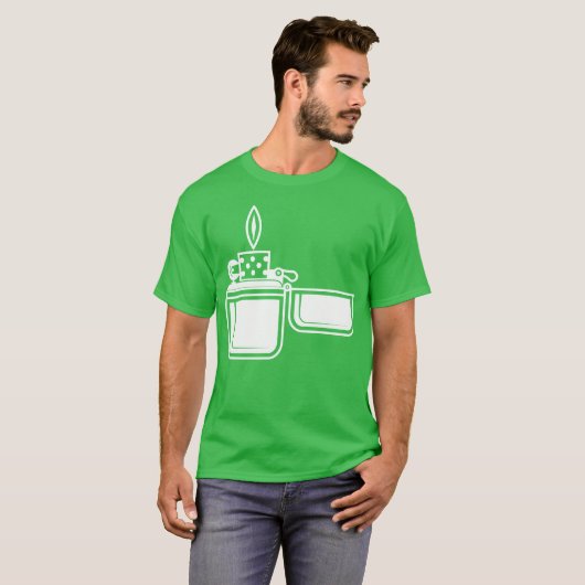 Smoking Cigarette Gas Lighteree shirt design retro Tシャツ (正面フル)