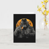 Smoking Gorilla In Trench Coat With Orange Moon Ar カード (黄色い花)