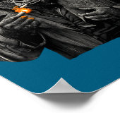 Smoking Gorilla In Trench Coat With Orange Moon Ar ポスター (角)