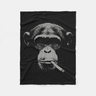 Smoking meme monkey for men women monkey smokingSm フリースブランケット