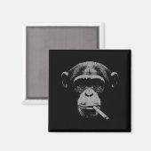 Smoking meme monkey for men women monkey smokingSm マグネット (正面/裏面)