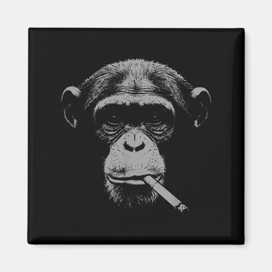 Smoking meme monkey for men women monkey smokingSm マグネット (正面)