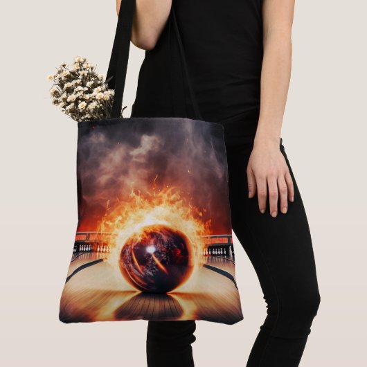 Smoking Striker Bowling Ball Large Shoulder Tote トートバッグ (クローズアップ)