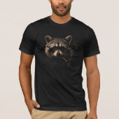 Smoking Trash Panda Raccoon with Pipe & Glasses Tシャツ (正面)