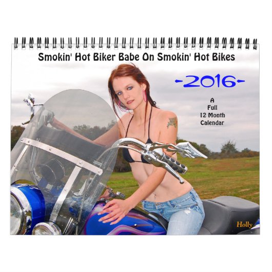 Smokin'Hotバイクもしくは自転車に乗る人Babe/Bikes 2016カレンダー カレンダー (カバー)