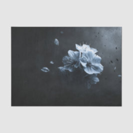 Smoky Charcoal Blue Atmospheric Sakura 薄葉紙