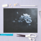 Smoky Charcoal Blue Atmospheric Sakura 薄葉紙 (クラフト)