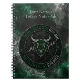 Smoky Emerald Bull Timing Quote Design ノートブック