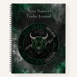 Smoky Emerald Bull Timing Quote Design ノートブック