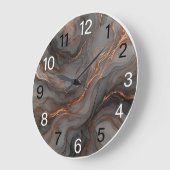 Smoky Gray Copper Epoxy Wall Clock ラージ壁時計 (傾斜)