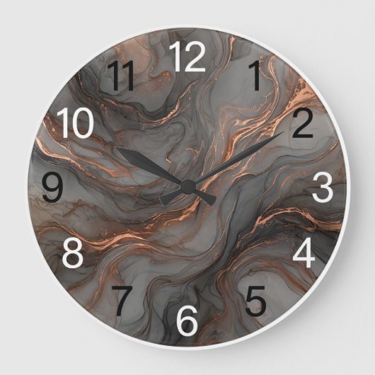 Smoky Gray Copper Epoxy Wall Clock ラージ壁時計 (正面)