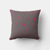 Smoky Mauve Japanese Red Cosmos Floral Pattern クッション (裏面)