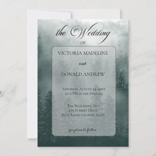 Smoky Mountain Wedding Invitation シーズンカード (正面)