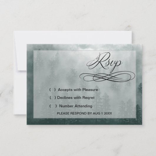 Smoky Mountain Wedding RSVP Card (正面)
