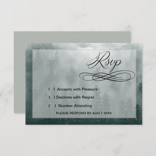 Smoky Mountain Wedding RSVP Card (正面/裏面)