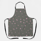 Smoky Olive Light Pink Cosmos Floral Pattern エプロン (正面)