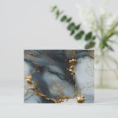 Smoky Onyx Marble with Golden Veins ポストカード (スタンド正面)