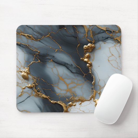 Smoky Onyx Marble with Golden Veins マウスパッド (マウス)