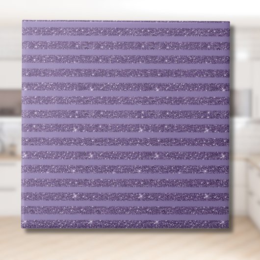 Smoky Plum Glitter Style Horizontal Stripes タイル