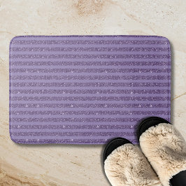Smoky Plum Glitter Style Horizontal Stripes バスマット