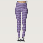 Smoky Plum Glitter Style Horizontal Stripes レギンス (正面)