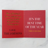 Smoky Red Gold Frame Holiday Cheer カード (内部)