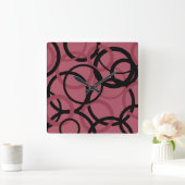 Smoky Topaz and Black Circles  スクエア壁時計 (ホーム)